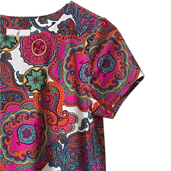 Jude Connally Ella multicolor paisley short sleeve shift dress Made in the USA - Picture 5 of 10